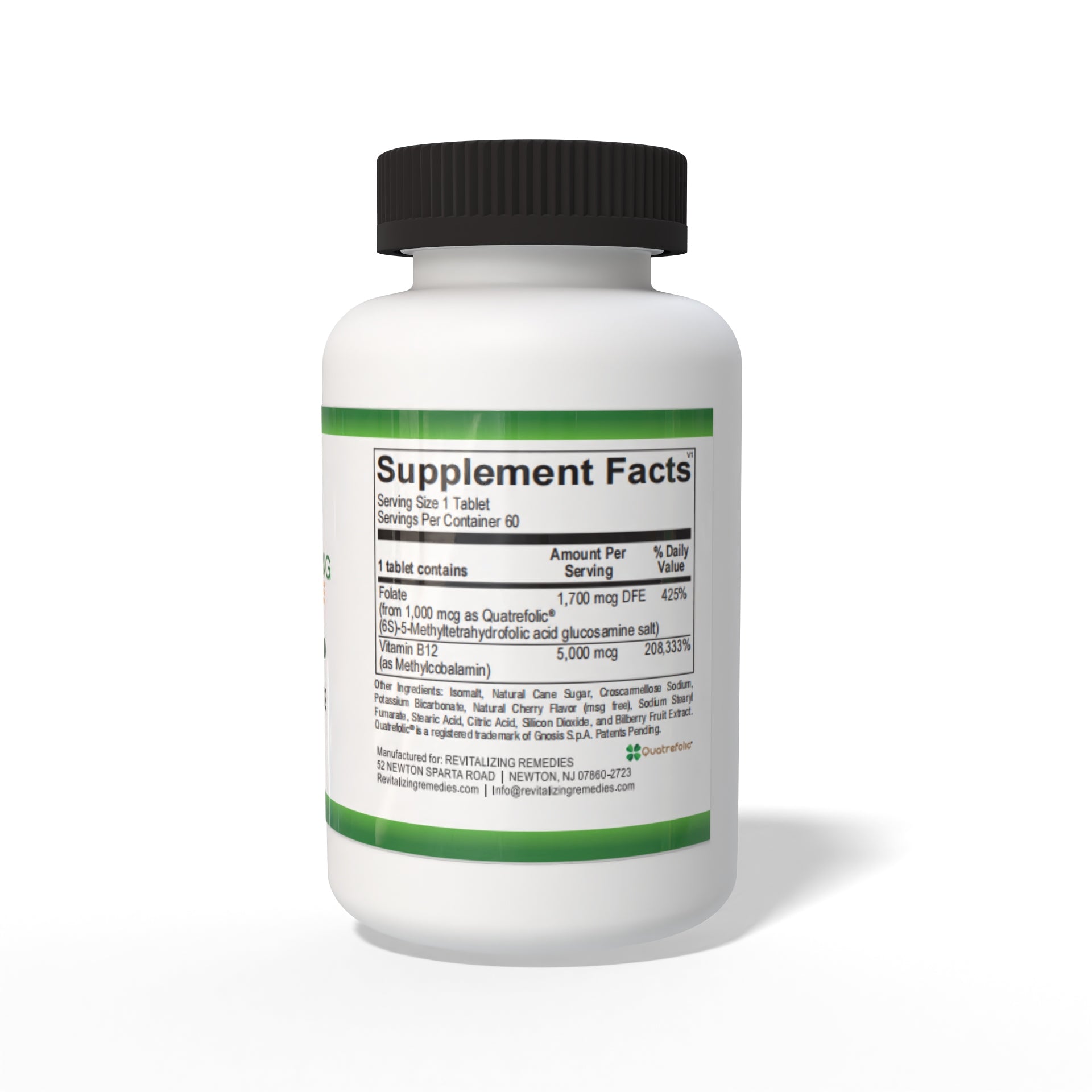 Methylated B12 Supplement Facts